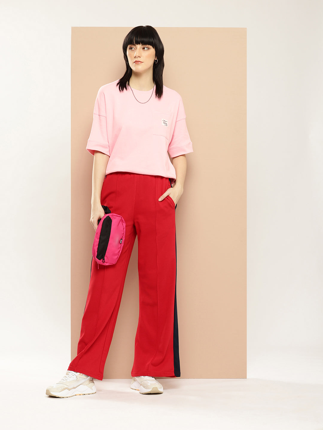 Womens Half Sleeve Round Neck Solid Oversized Fit Tshirts