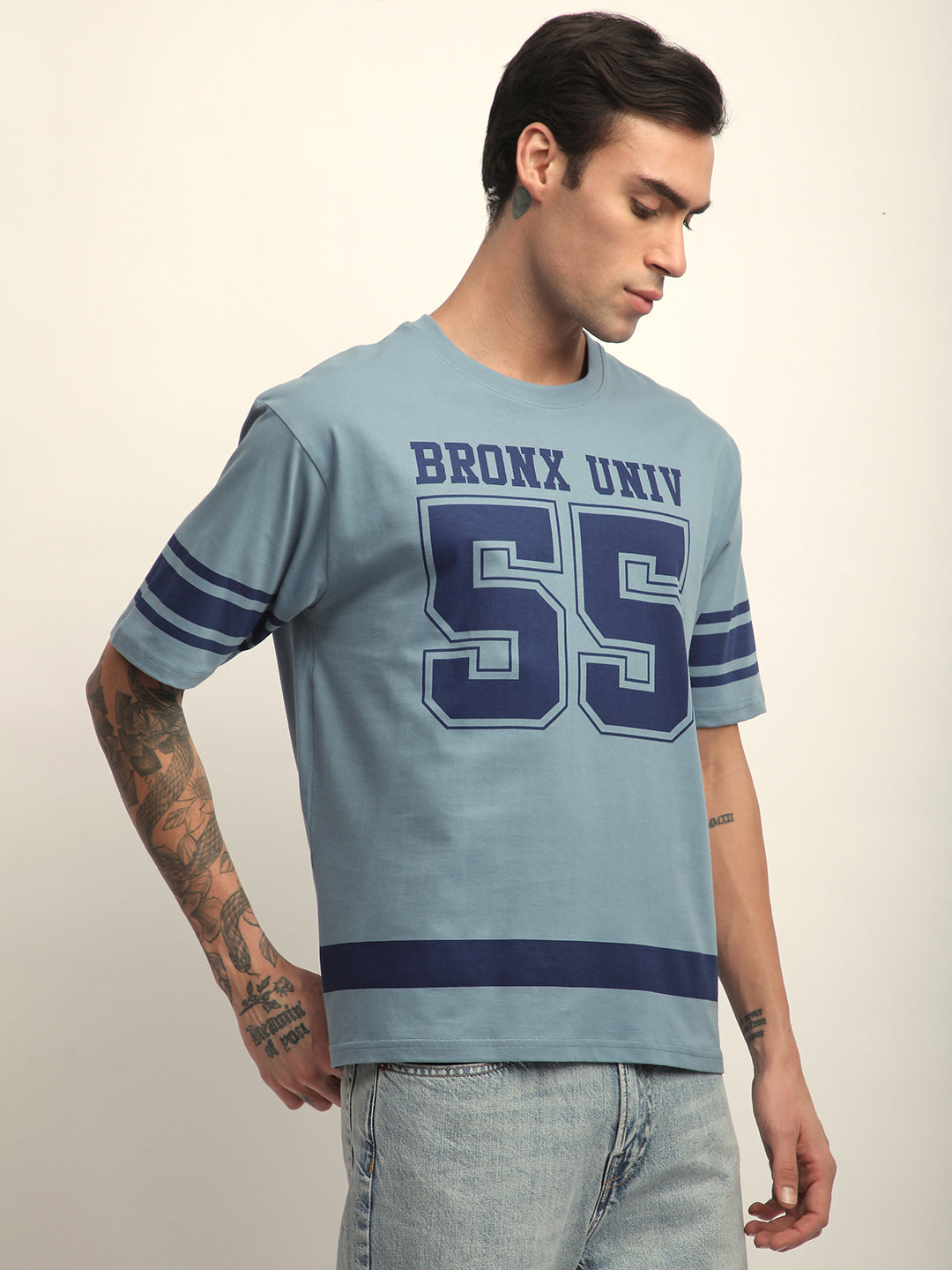 Mens Half Sleeve Round Neck Printed Oversized Fit Tshirts