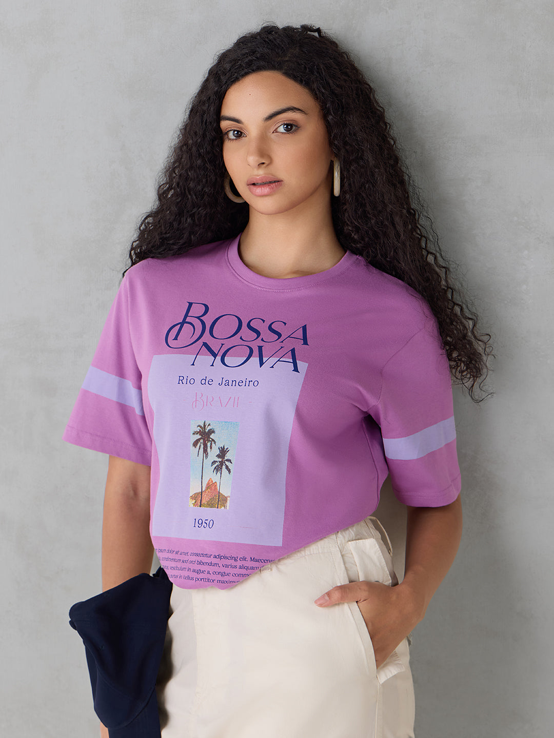 Womens Half Sleeve Printed Oversized Fit Tshirt