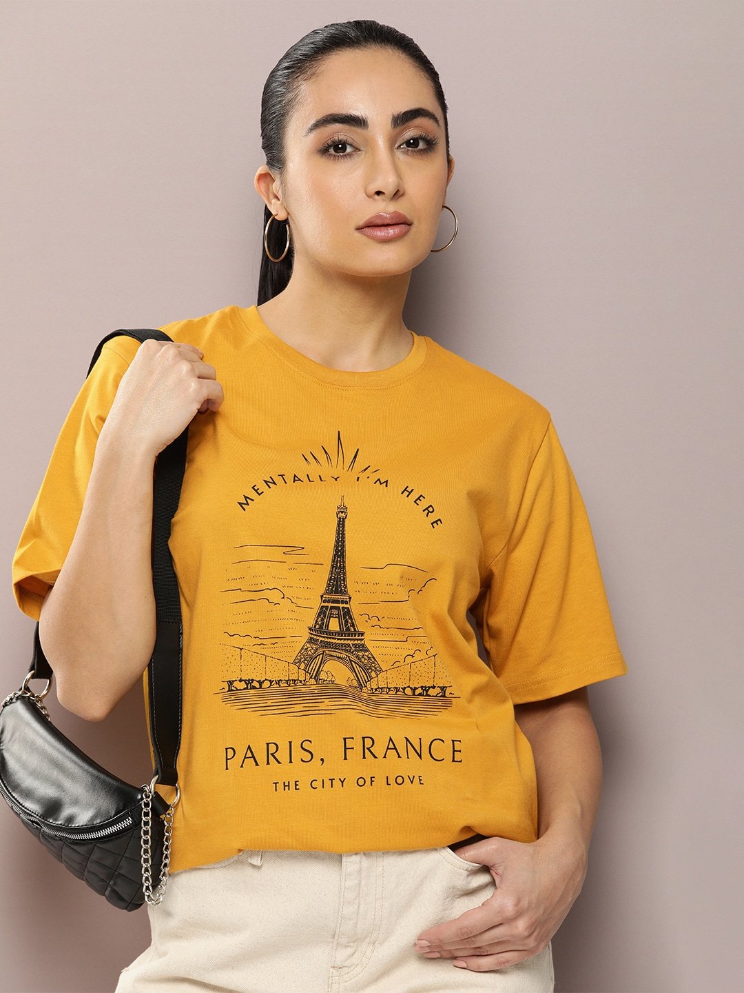 Womens Short Sleeve Round Neck Oversized Fit T-Shirt