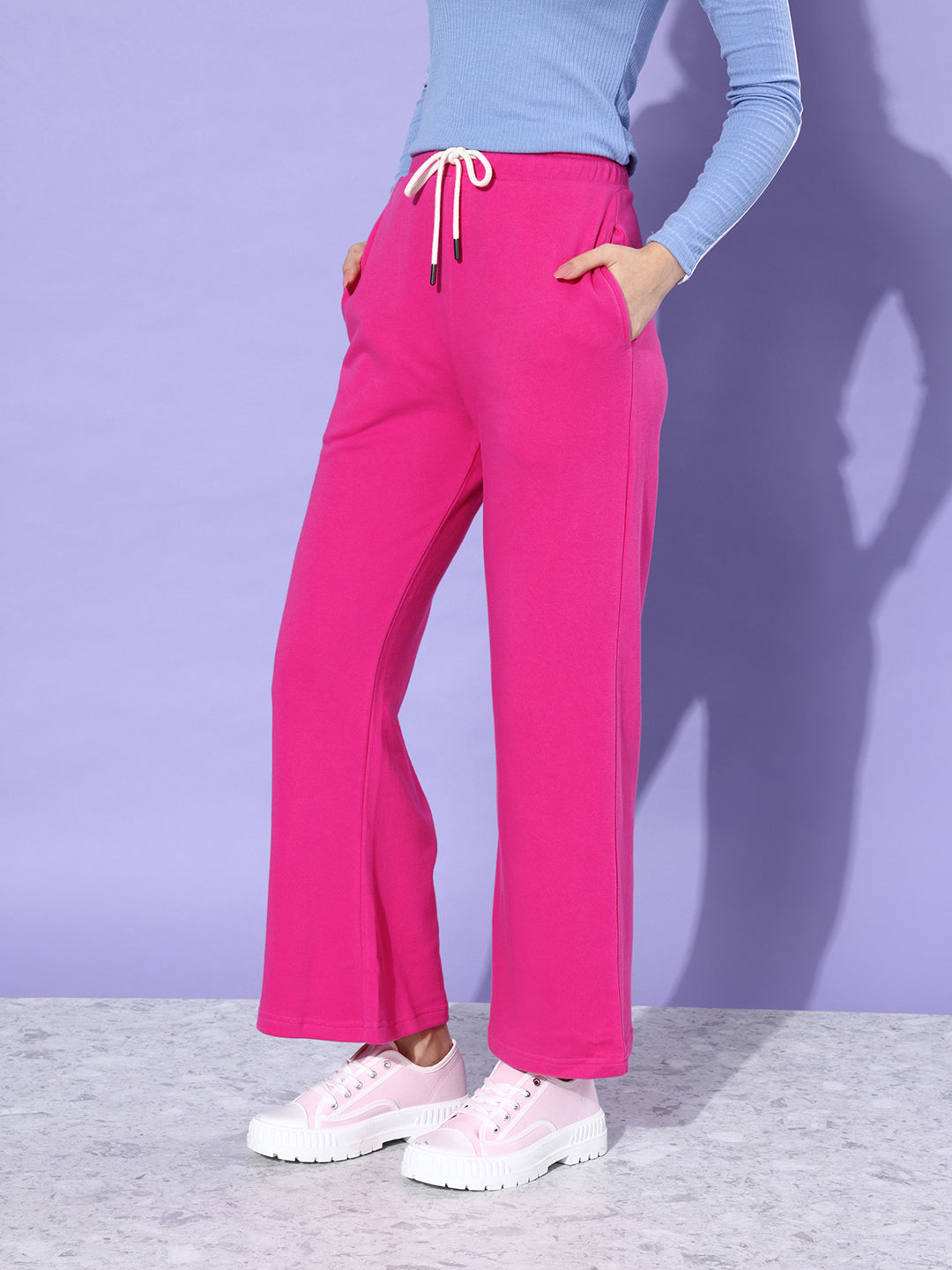 Women Solid Relaxed Fit Track Pant