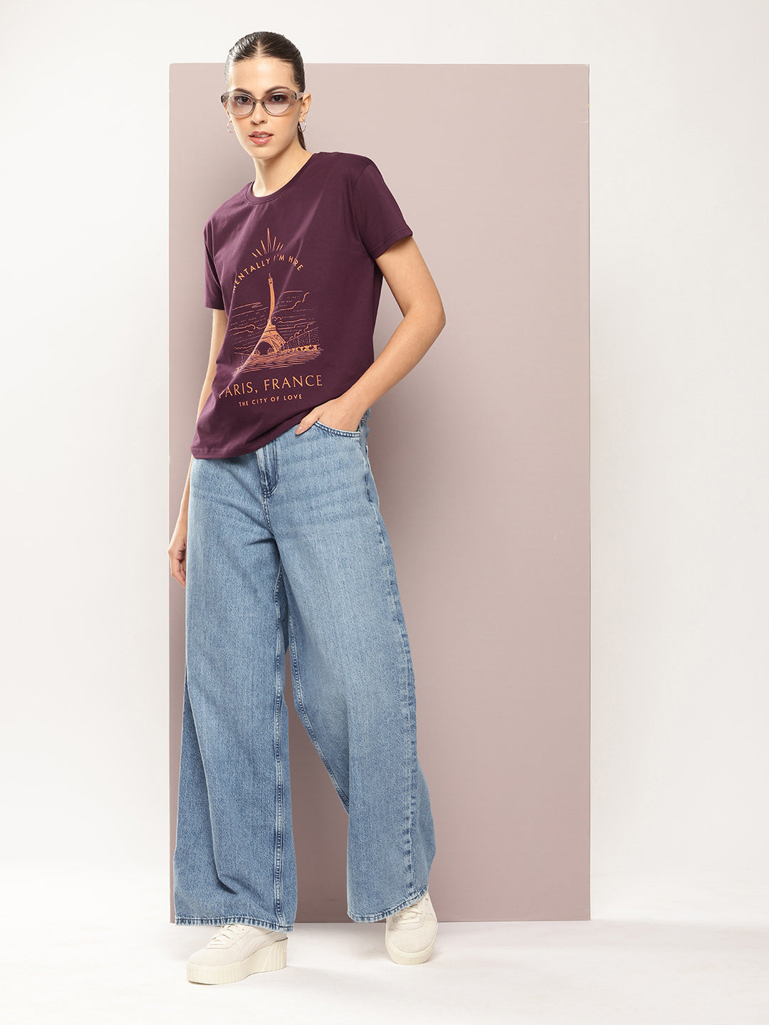 Womens Half Sleeve Round Neck Printed Boxy Fit Tshirts