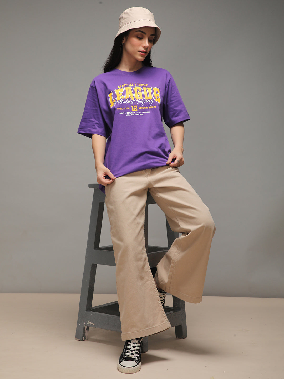 Womens Half Sleeve Round Neck Printed Oversized Fit Tshirts