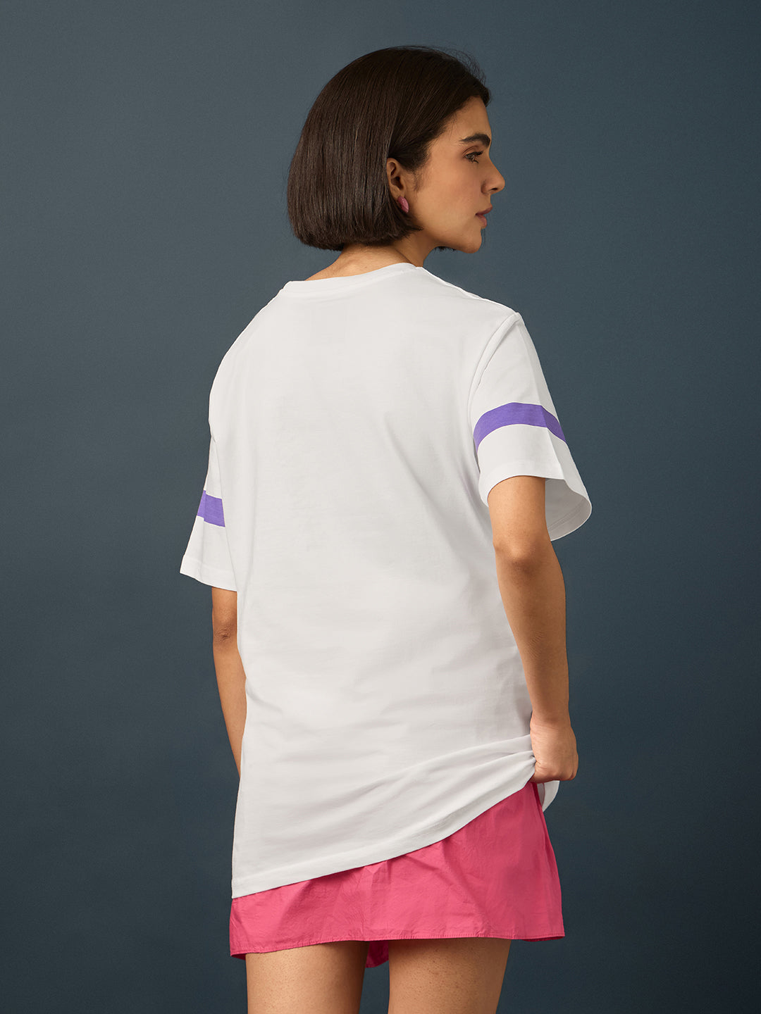 Womens Short Sleeve Printed Oversized Fit Tshirt 