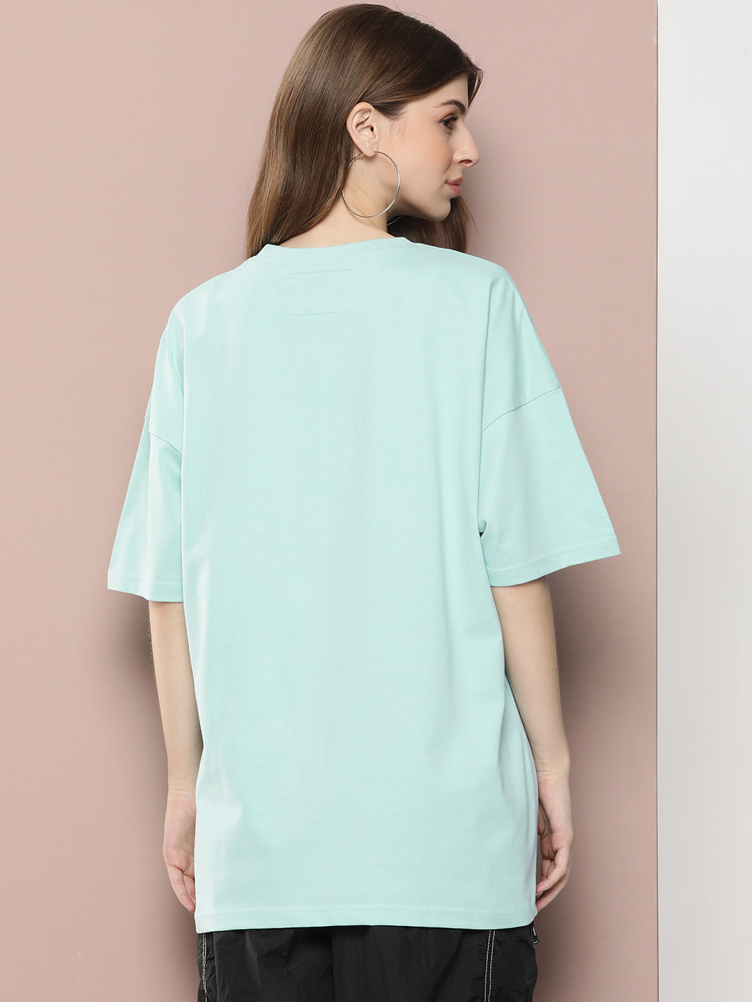 Womens Half Sleeve Drop Shoulder Printed Oversized Fit T-Shirts