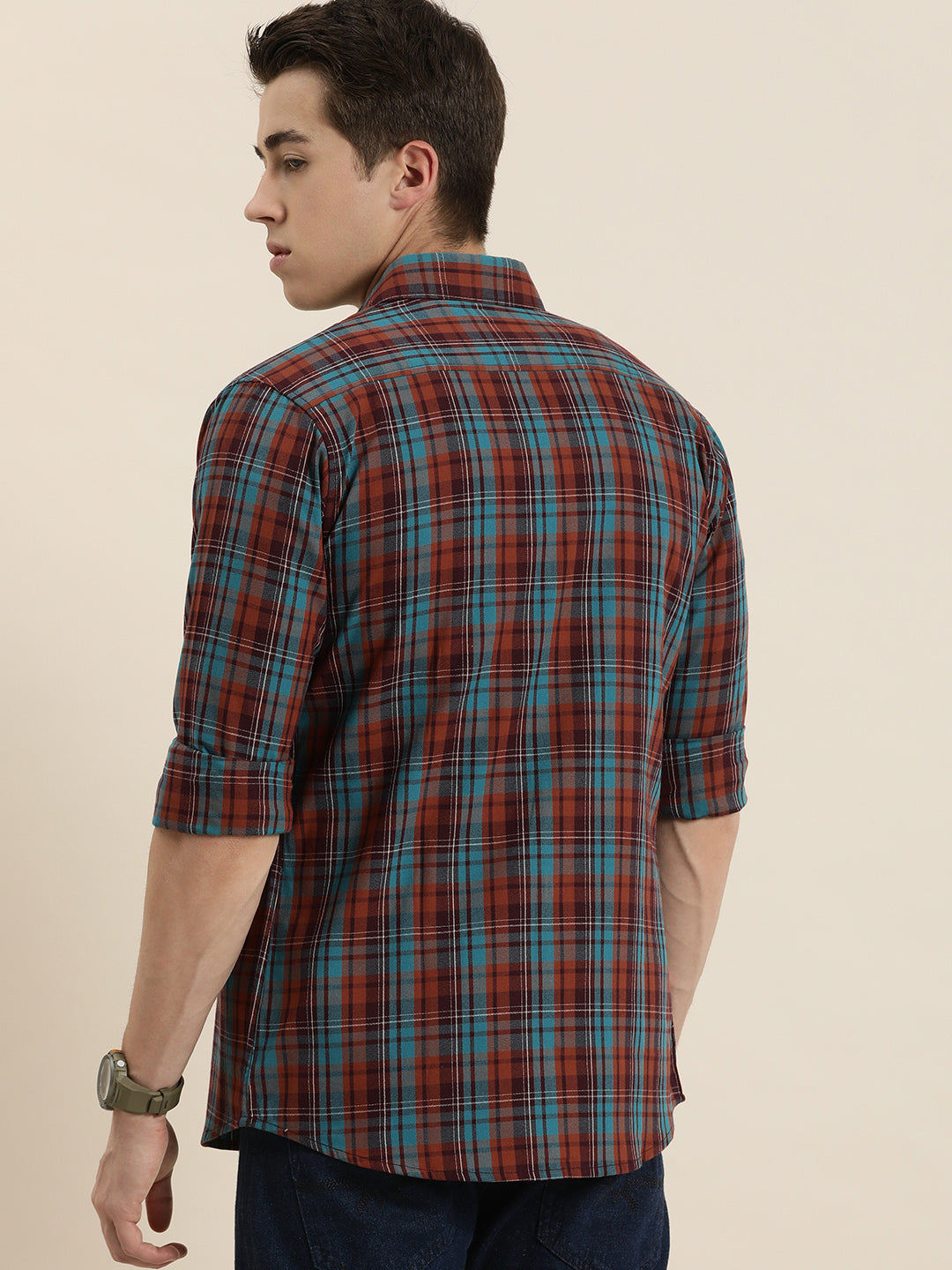 Men Checked Full Sleeve Shirt With Pocket