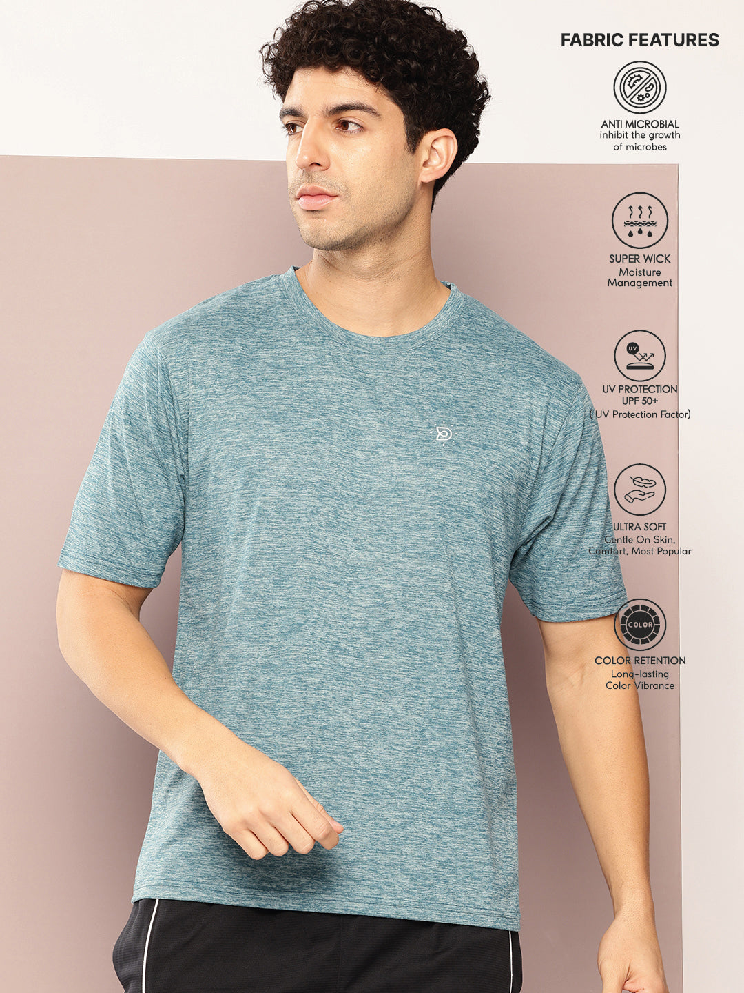 Mens Short Sleeve Round Neck Oversized Polyster Tshirt