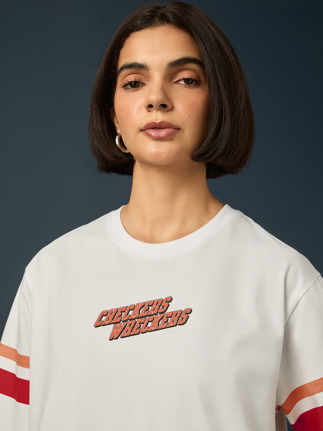 Womens Short Sleeve Printed Oversized Fit Tshirt 