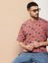 Mens Half Sleeve Round Neck All-Over Printed Oversized Fit Tshirts