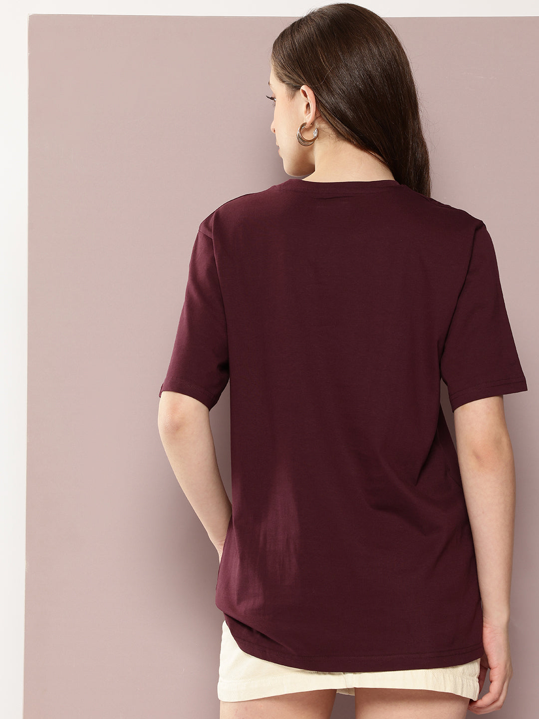 Womens Half Sleeve Round Neck Printed Oversized Fit Tshirts
