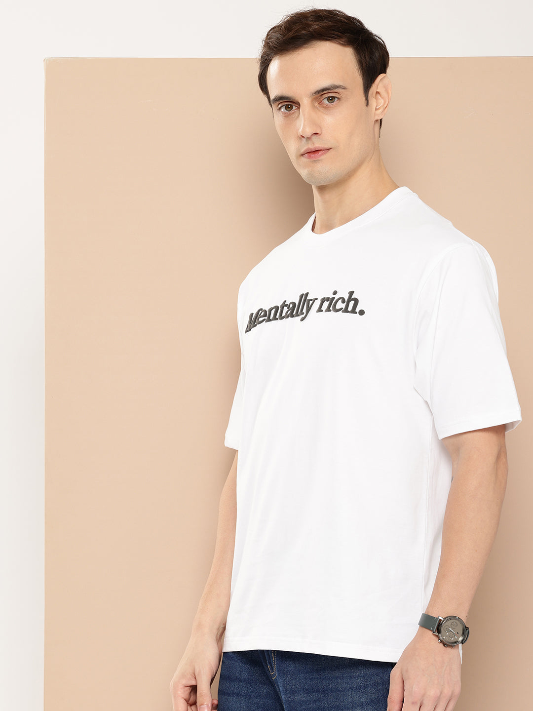 Mens Half Sleeve Round Neck Printed Oversized Fit Tshirts