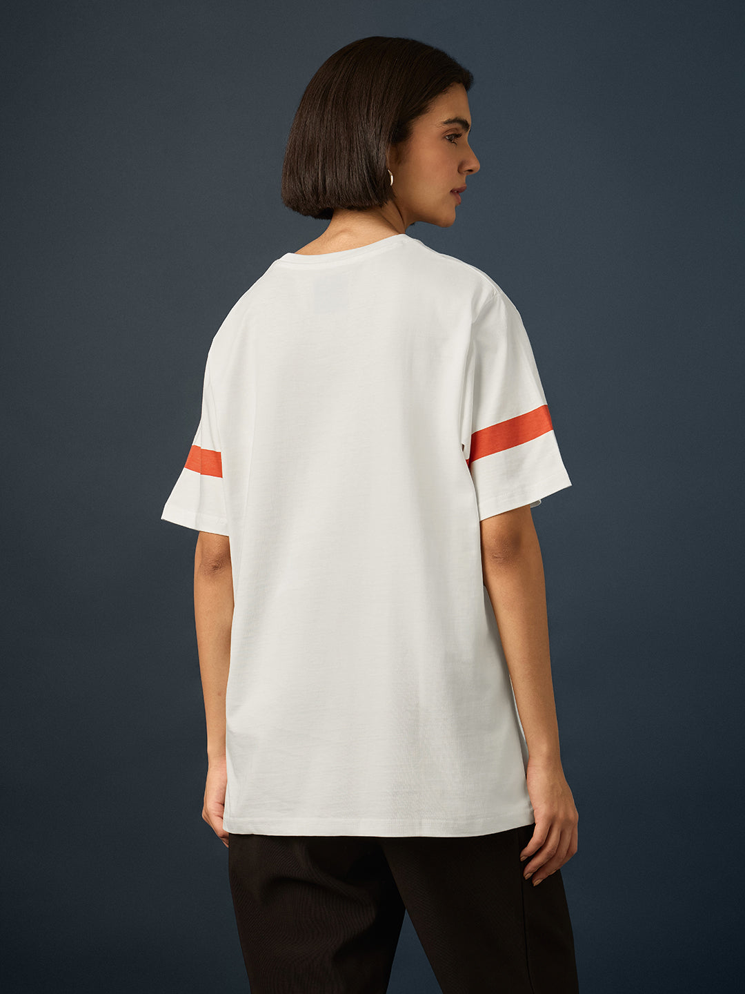 Womens Short Sleeve Printed Oversized Fit Tshirt 