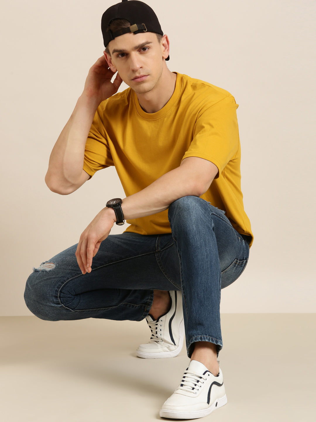 Mens Half Sleeve Round Neck Oversized Fit T-Shirts