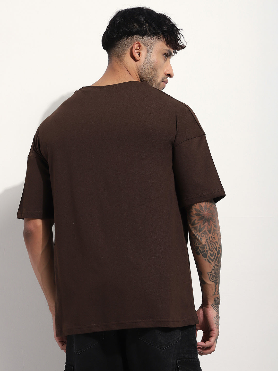 Mens Half Sleeve Drop Shoulder Printed Oversized Fit T-Shirts