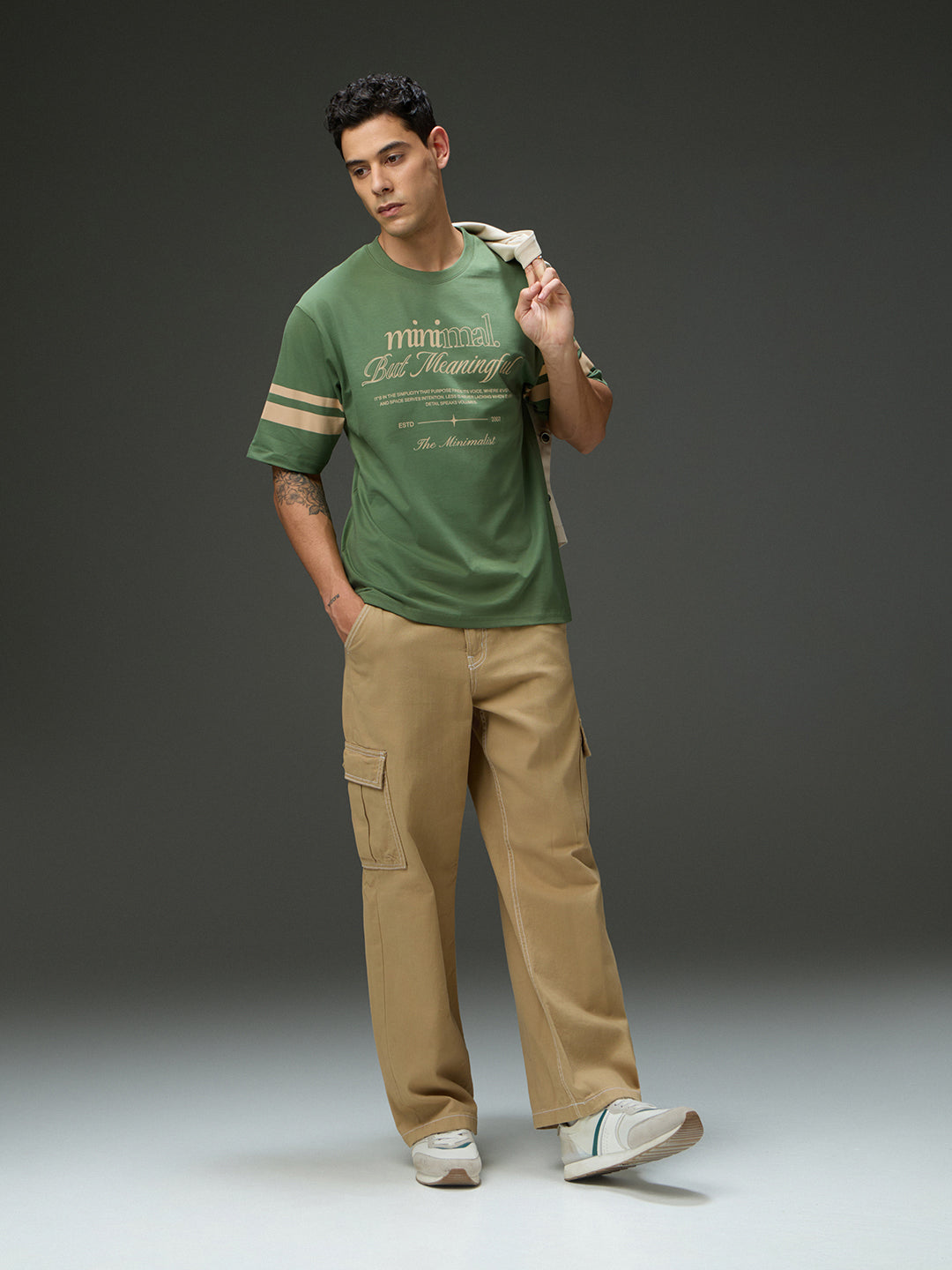 Mens Round Neck Half Sleeve Printed Oversized Fit Tshirt