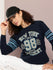 Womens Full Sleeve Round Neck Printed Oversized Fit Tshirts