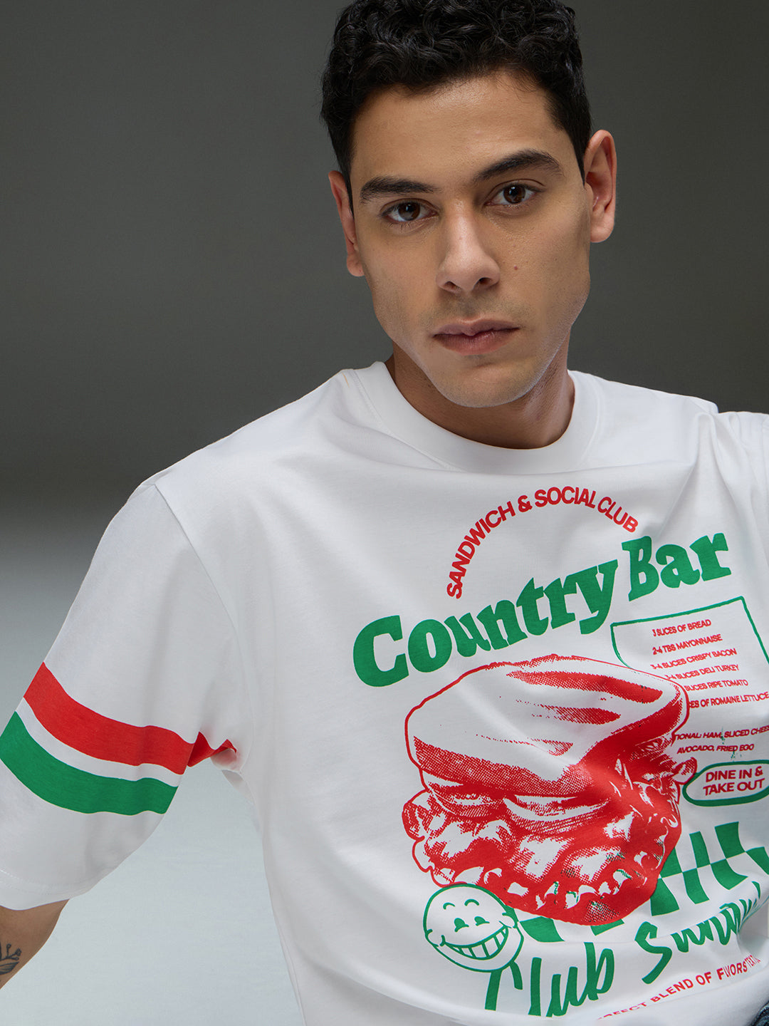 Mens Round Neck Half Sleeve Printed Oversized Fit Tshirt