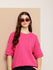 Womens Half Sleeve Round Neck Solid Oversized Fit Tshirts