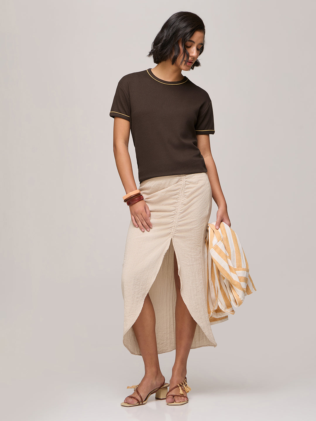 Womens Plain Regular Fit Cotton Round Neck T-Shirt