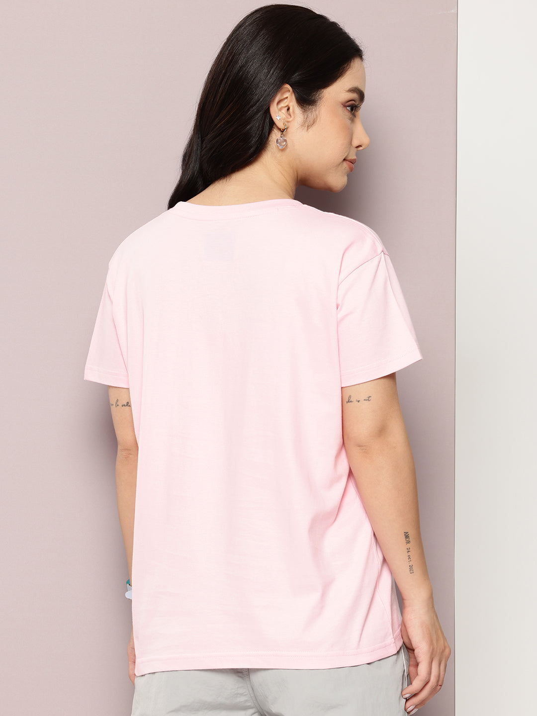 Womens Half Sleeve Round Neck Printed Boxy Fit Tshirts