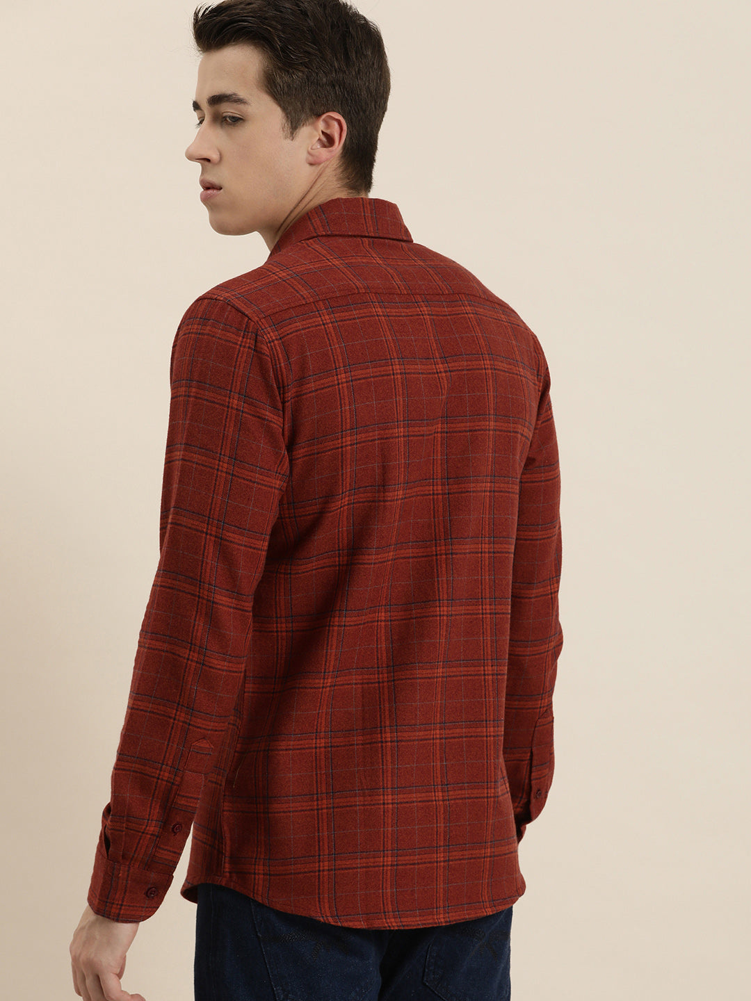 Men Checked Full Sleeve Shirt With Pocket