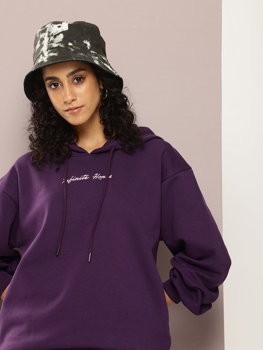 Womens Long Sleeve Oversized Hooded Sweatshirt