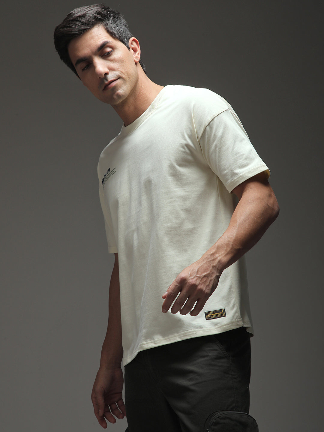 Mens Half Sleeve Drop Shoulder Printed Oversized Fit T-Shirts