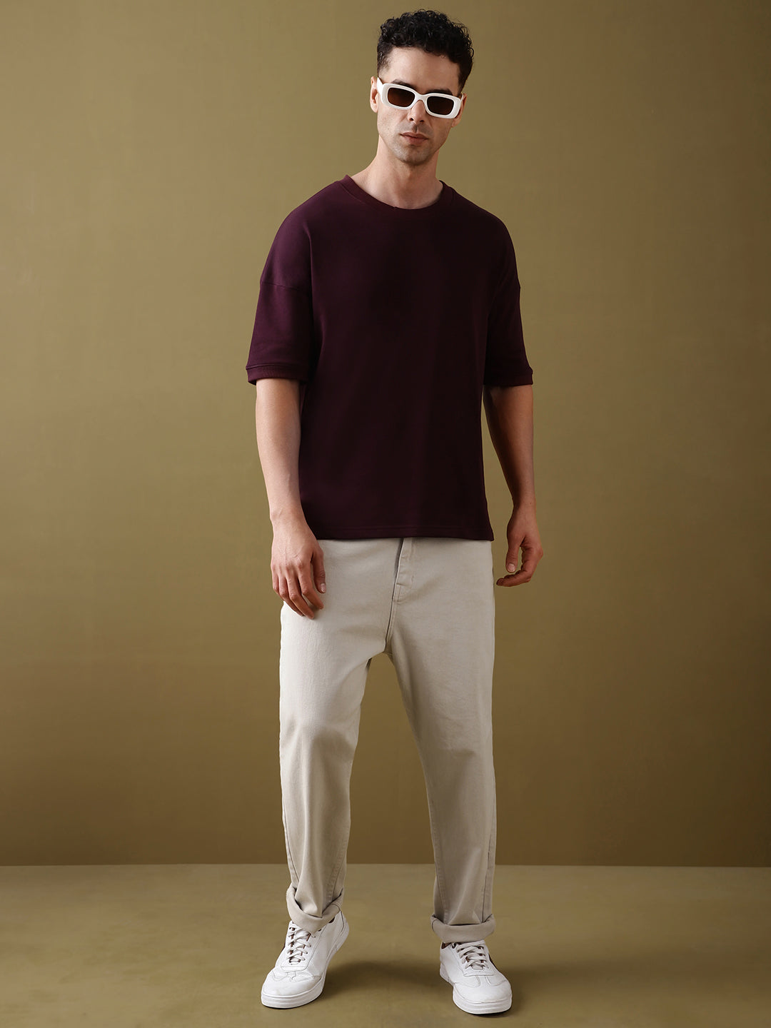 Mens Half Sleeve Round Neck Oversized Fit T-Shirts