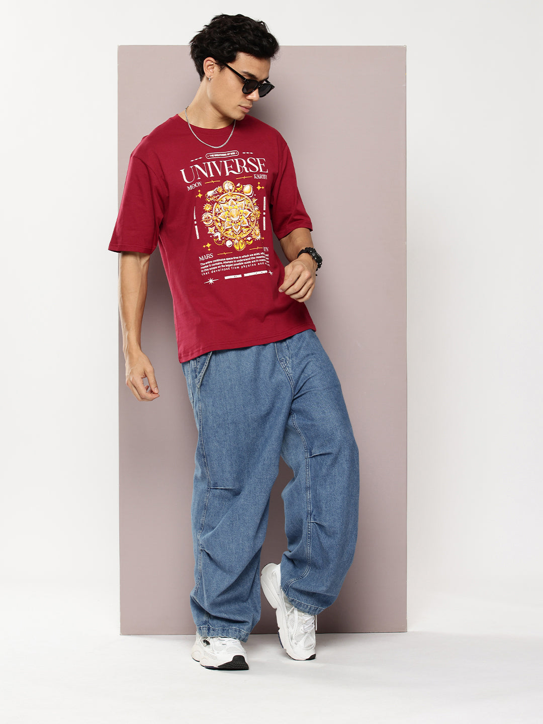 Mens Half Sleeve Round Neck Printed Oversized Fit Tshirts