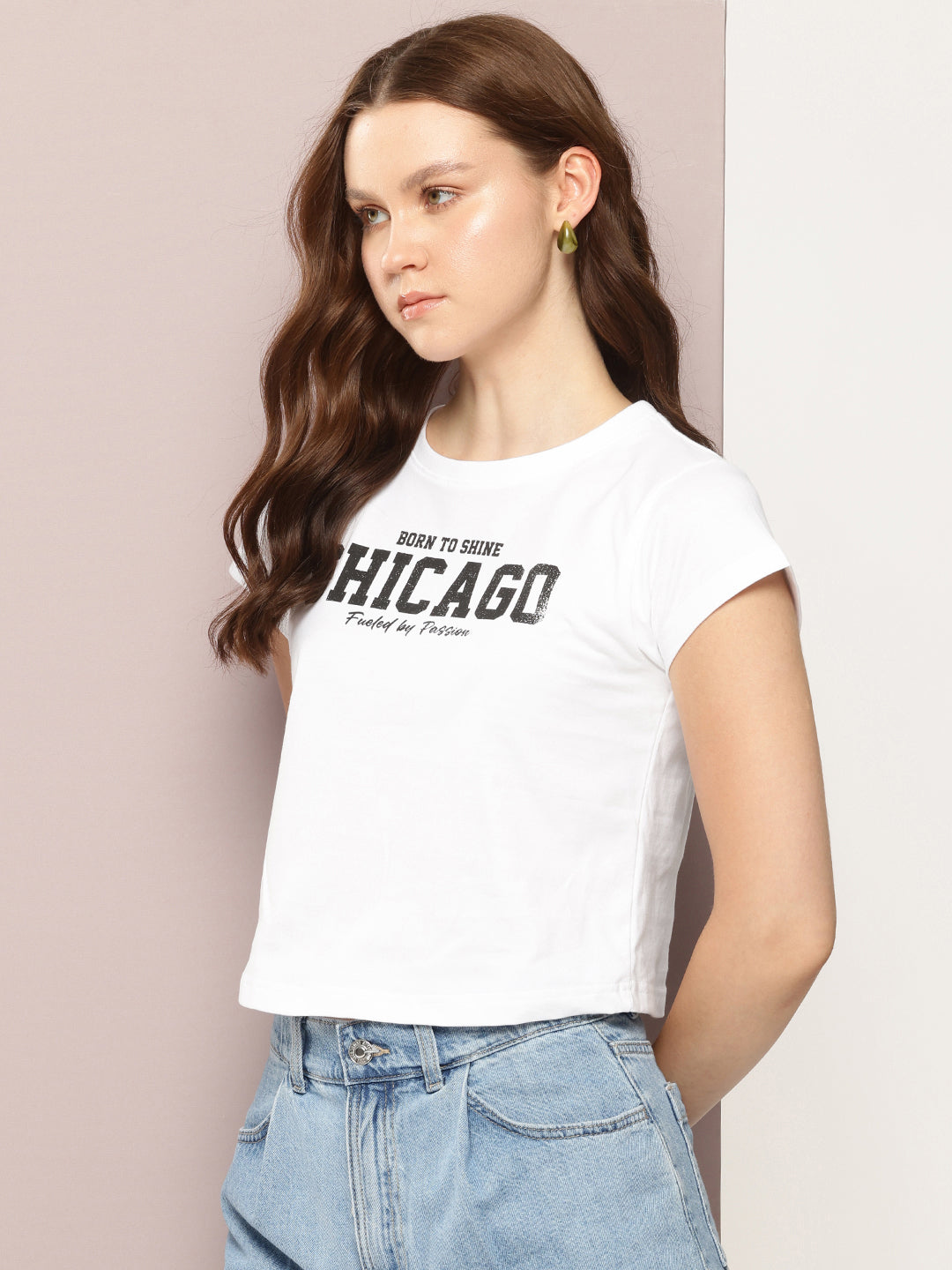 Womens Half Sleeve Round Neck Printed Regular Fit Tshirts