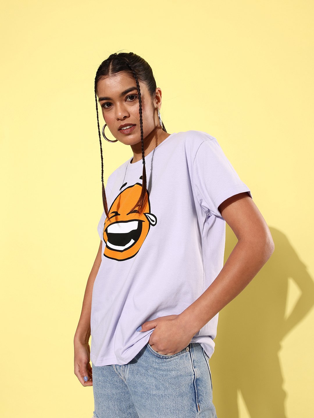 Womens Half Sleeve Round Neck Boxy Fit T-Shirts