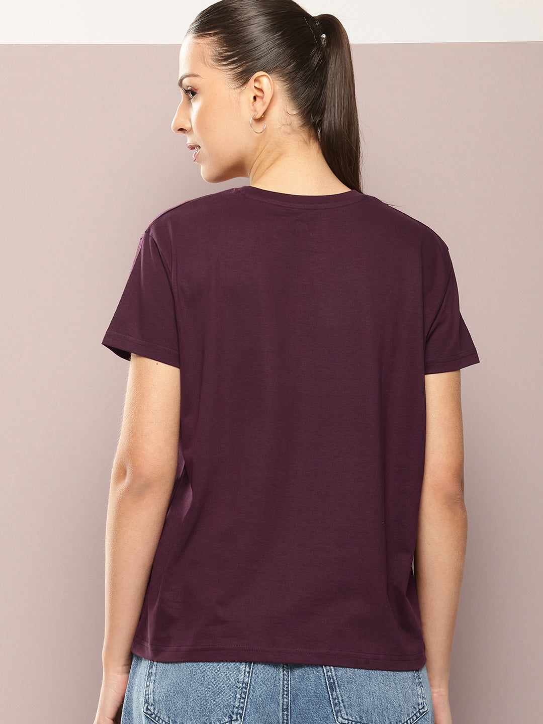 Womens Half Sleeve Round Neck Printed Boxy Fit Tshirts