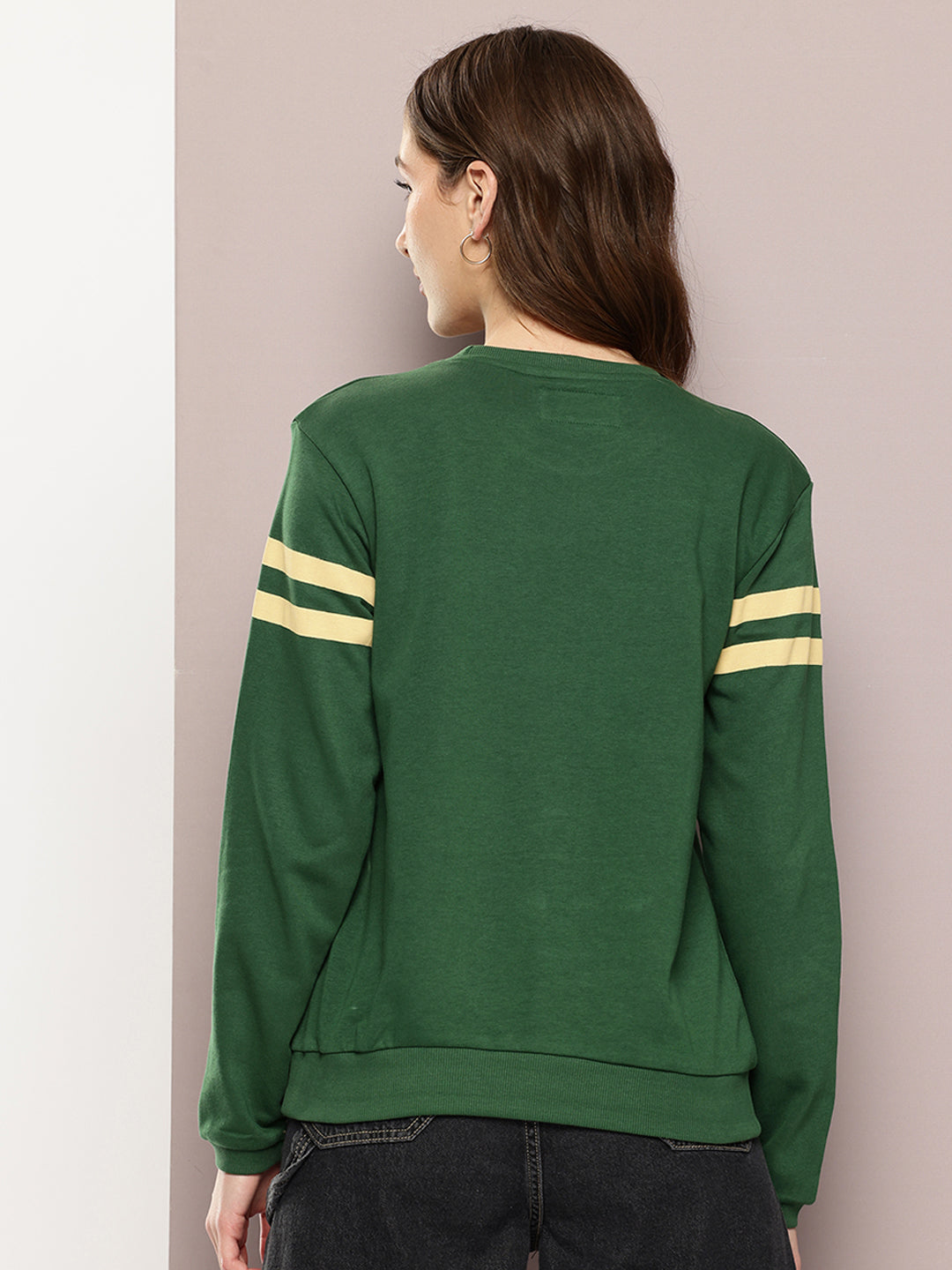 Womens Full Sleeve Round Neck Embroidered Relaxed Fit Tshirts