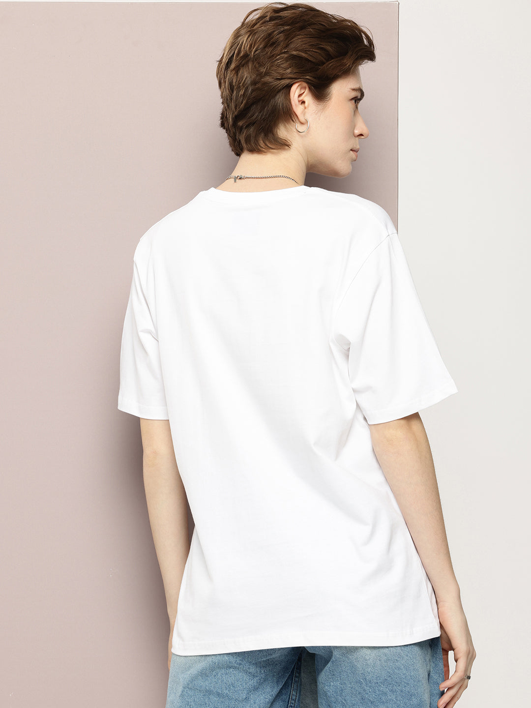 Womens Half Sleeve Round Neck Printed Oversized Fit Tshirts