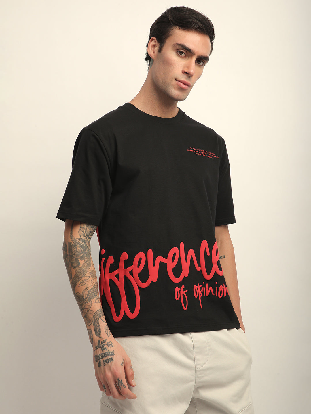 Mens Half Sleeve Round Neck Printed Oversized Fit Tshirts