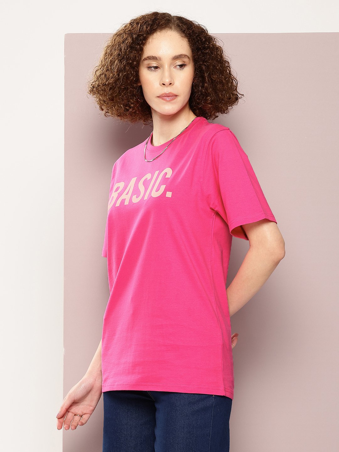 Womens Half Sleeve Round Neck Oversized Fit T-Shirts