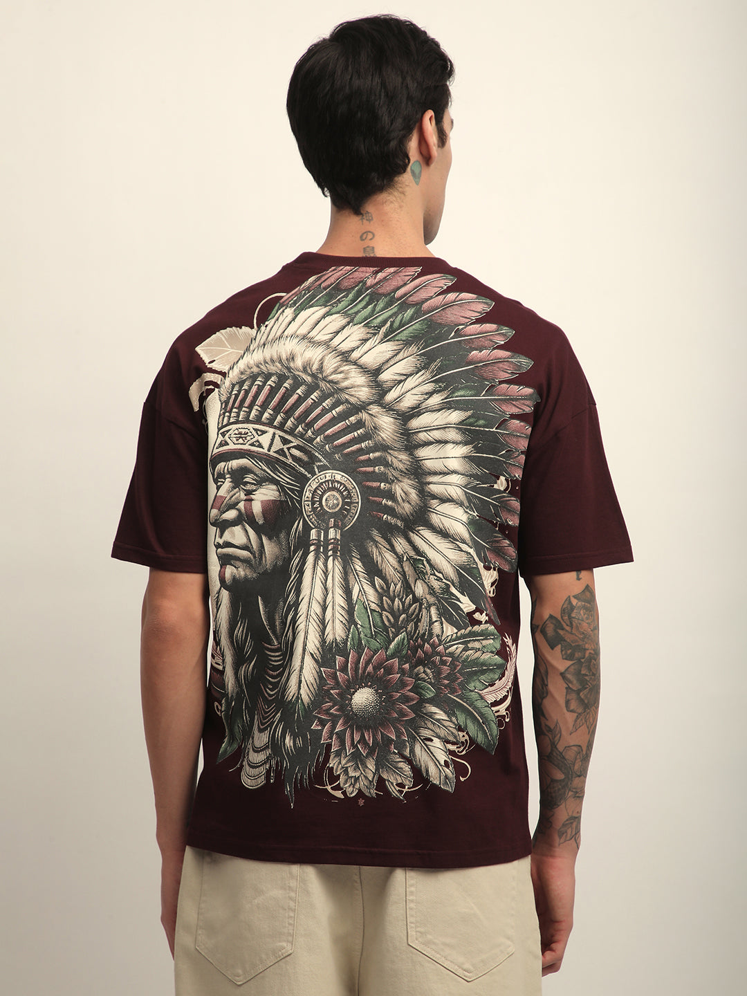 Mens Half Sleeve Drop Shoulder Printed Oversized Fit T-Shirts