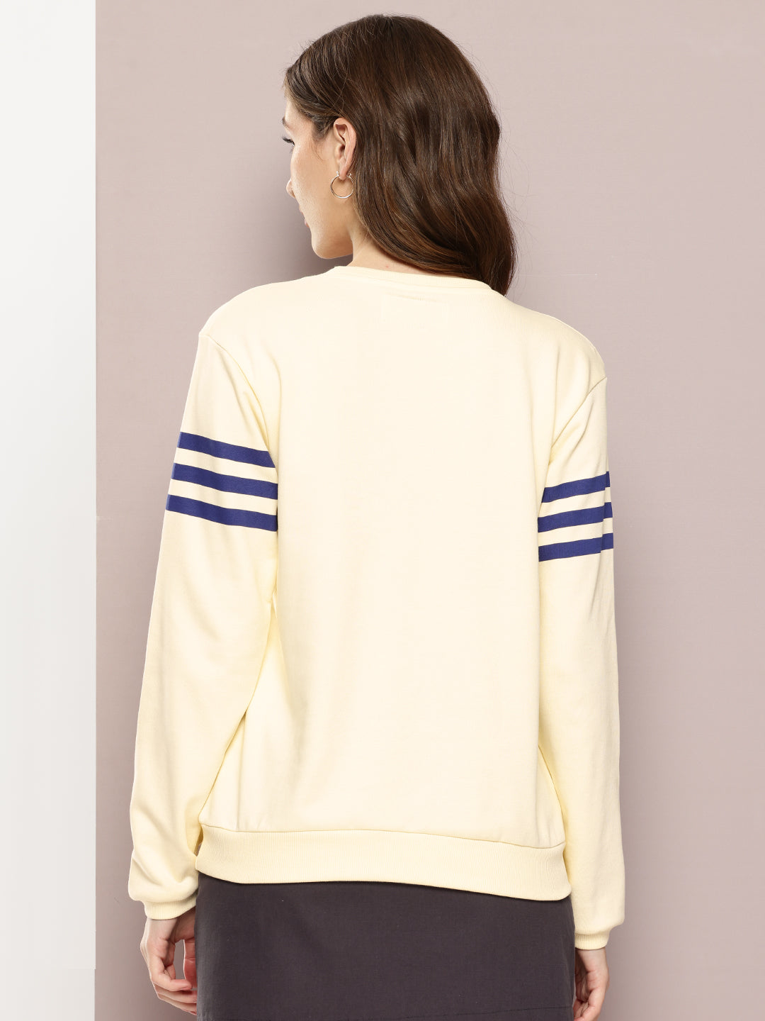 Womens Full Sleeve Round Neck Embroidered Relaxed Fit Tshirts