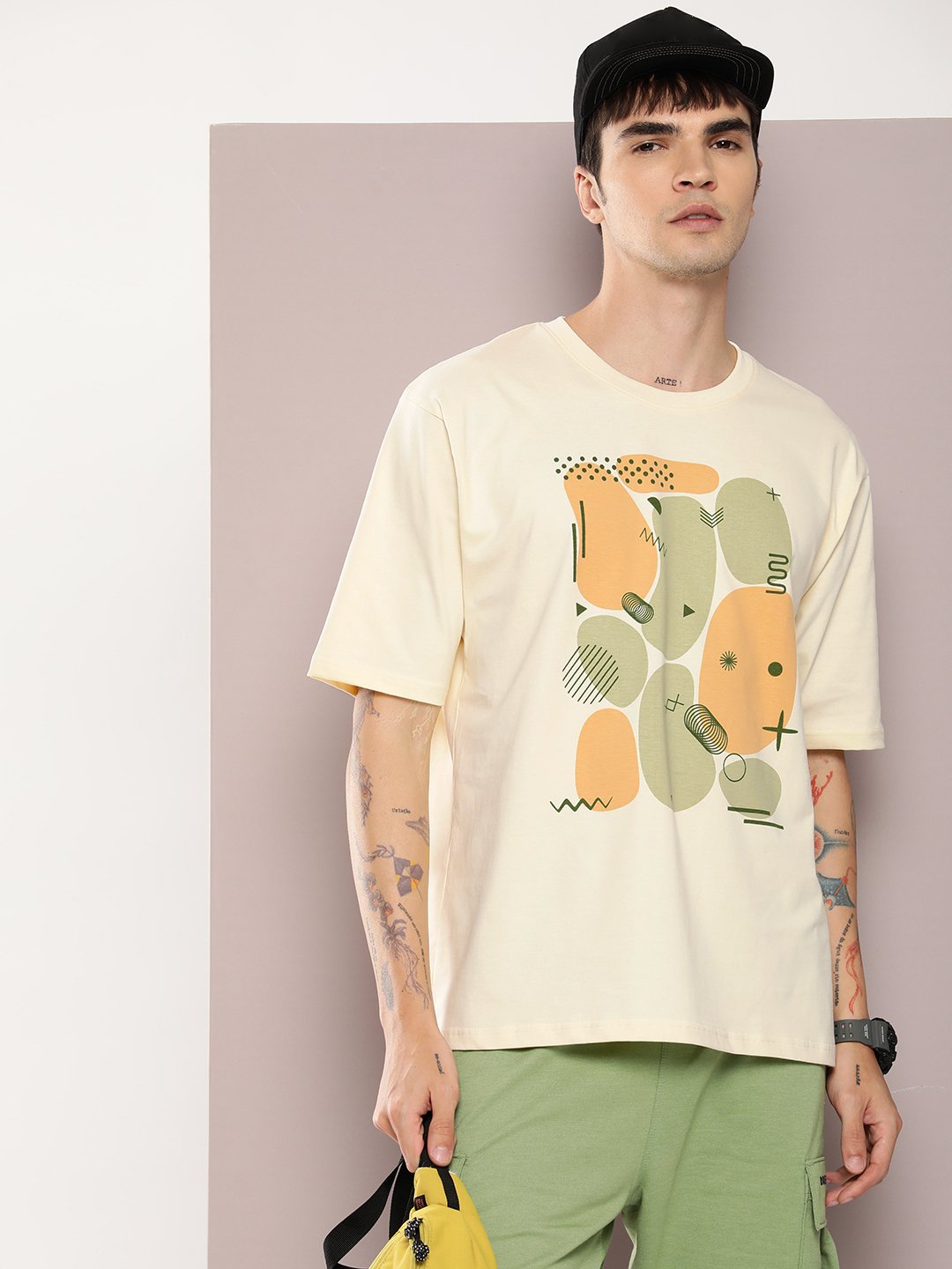 Mens Half Sleeve Round Neck Oversized Fit T-Shirts