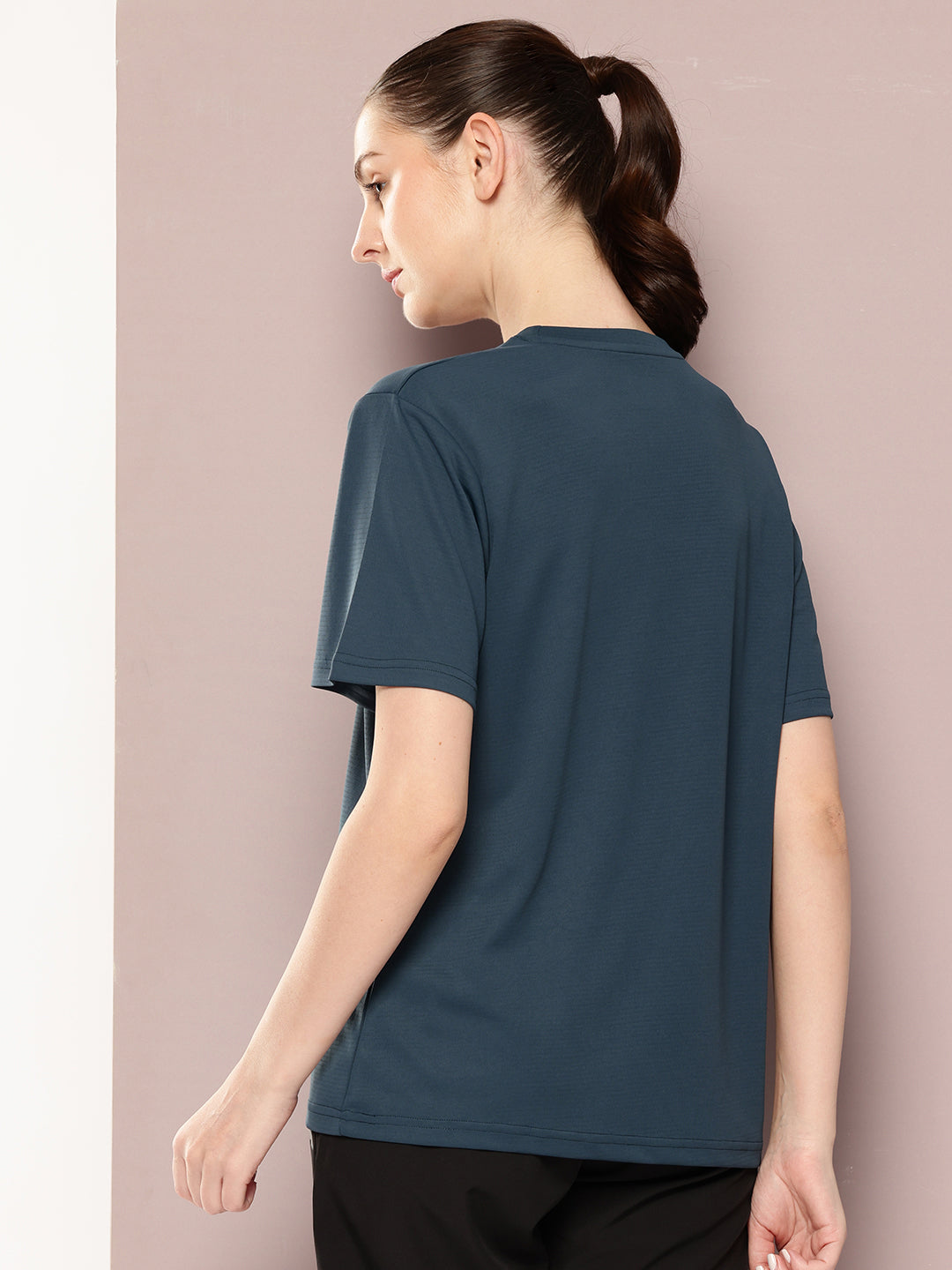 Womens Short Sleeve Round Neck Oversized Polyster Tshirt
