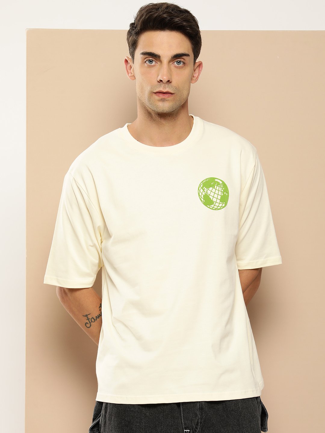 Mens Half Sleeve Round Neck Oversized Fit T-Shirts