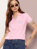 Womens Half Sleeve Polo Neck Embroidered Regular Fit Tshirts