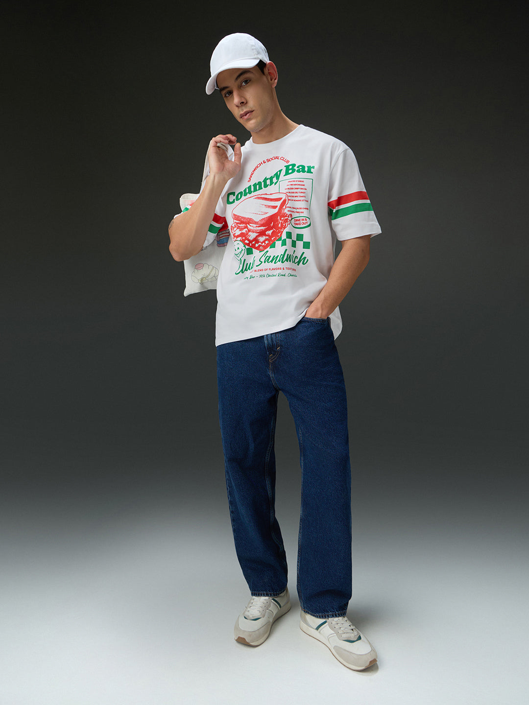 Mens Round Neck Half Sleeve Printed Oversized Fit Tshirt
