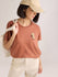 Womens Embroidery Boxy Regular Fit French Terry Cotton Tshirt