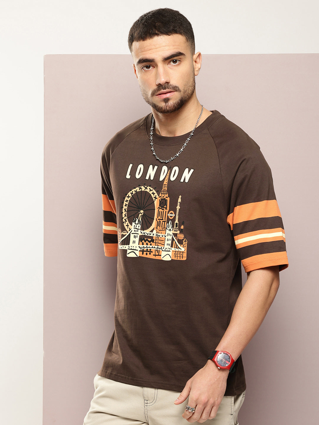 Mens Half Sleeve Round Neck Printed Oversized Fit Tshirts