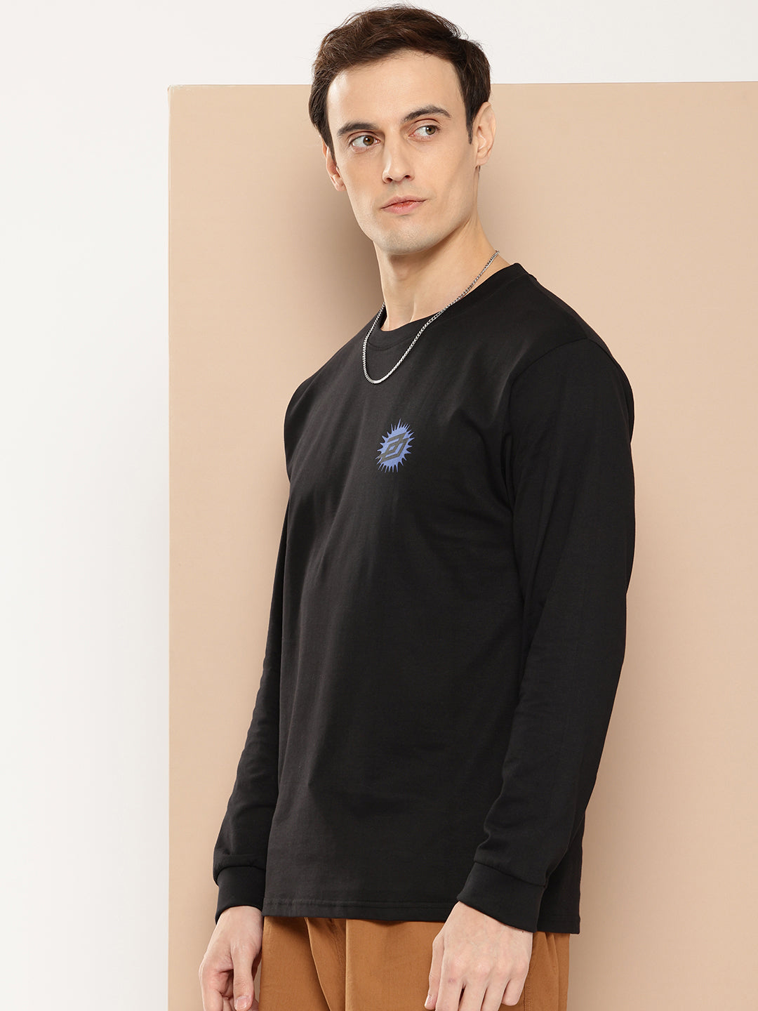 Mens Full Sleeve Round Neck Back Printed Oversized Fit Tshirts