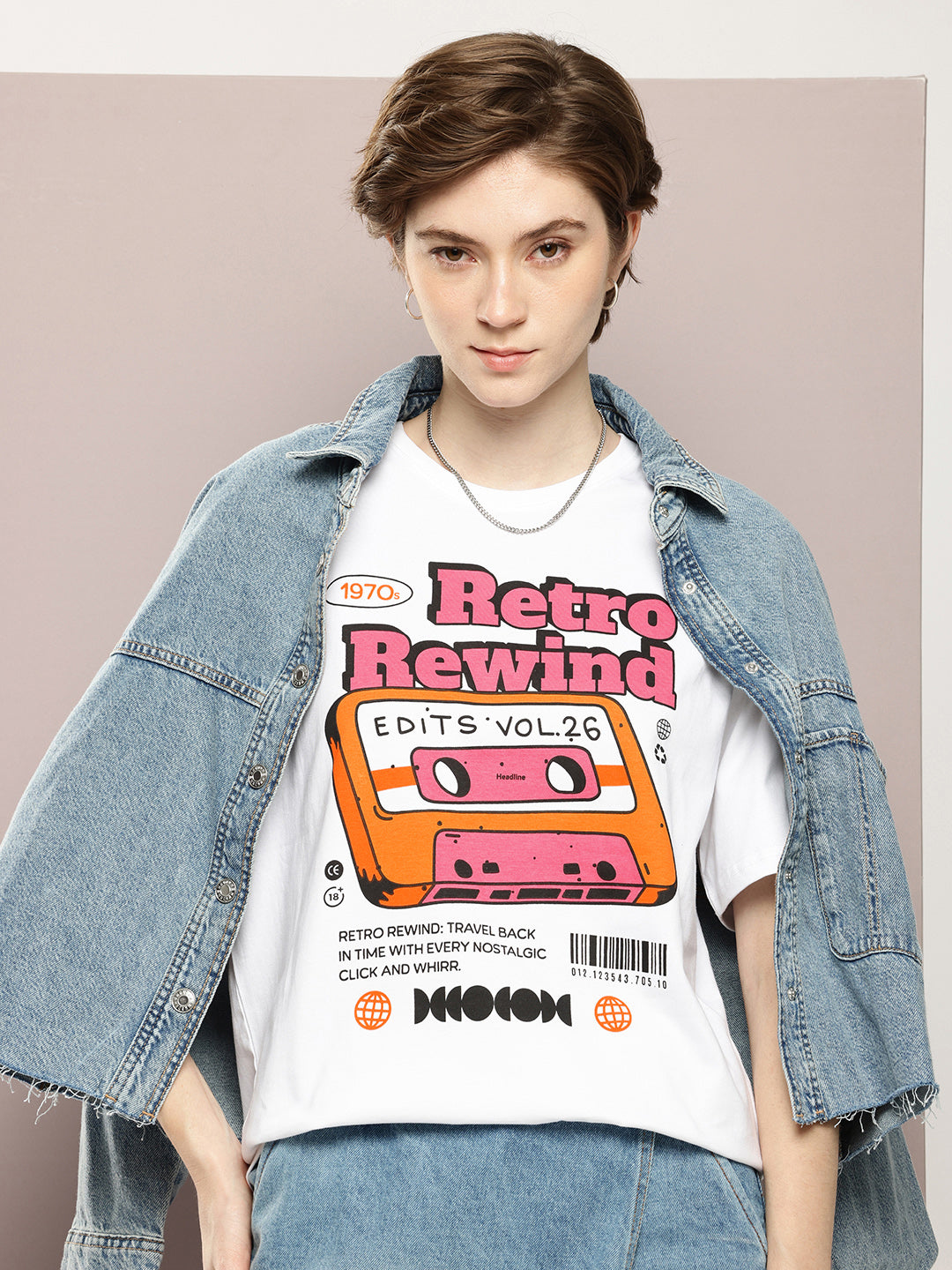 Womens Half Sleeve Round Neck Printed Oversized Fit Tshirts