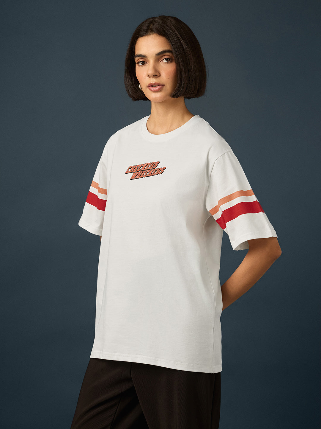 Womens Short Sleeve Printed Oversized Fit Tshirt 