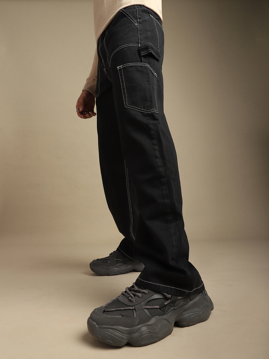 Men Plain Cargo Jeans