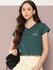 Womens Half Sleeve V-Neck Embroidered Regular Fit Tshirts